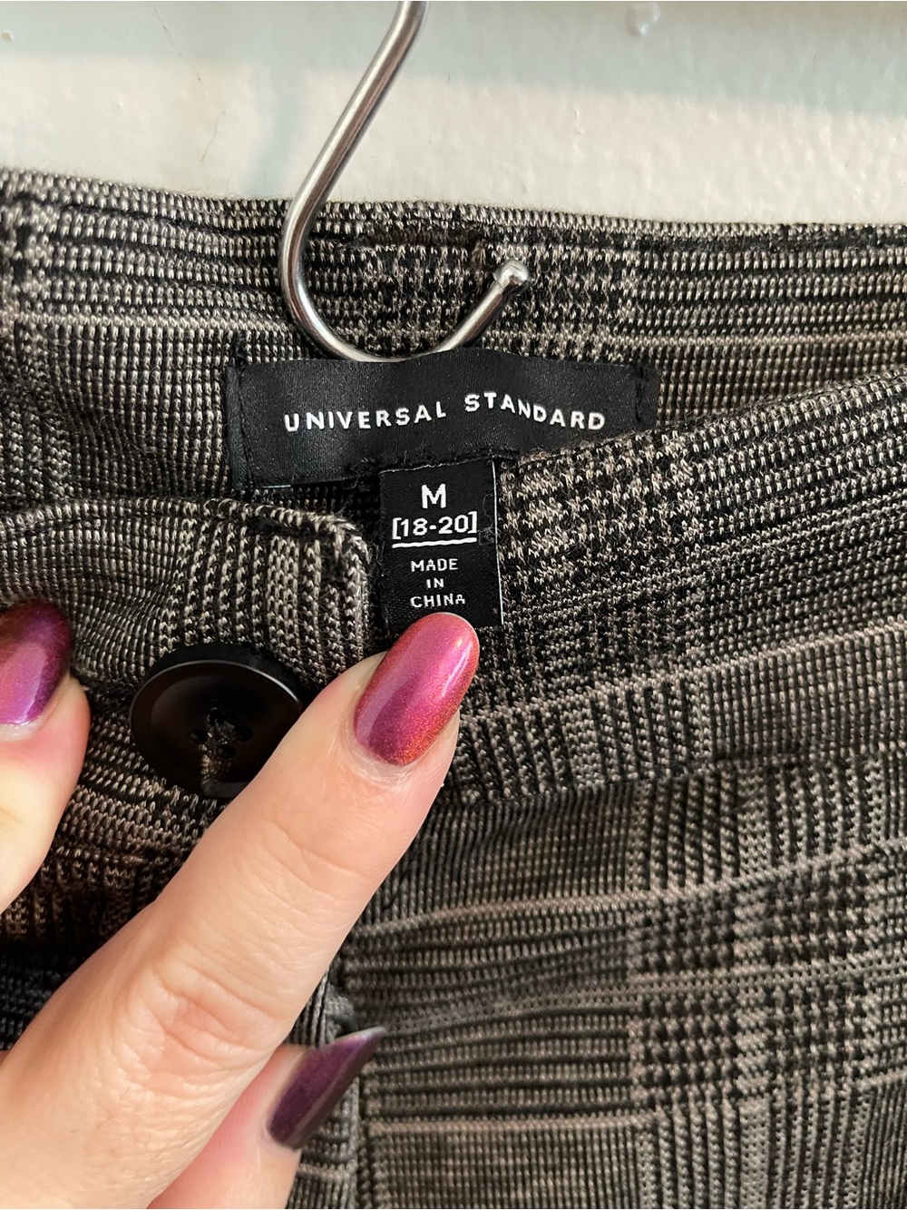 Universal Standard Cigarette Ponte Pants in British Plaid Print Size M (18-20) - Picture 5 of 9